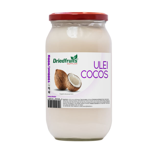 Ulei cocos pentru gatit (borcan) Driedfruits – 1000 ml/900 g Dried Fruits Produse Naturale pentru Patiserii, Cofetarii & Brutarii